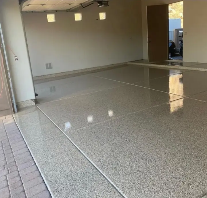 High gloss flake epoxy garage floor in Fort Lauderdale, FL